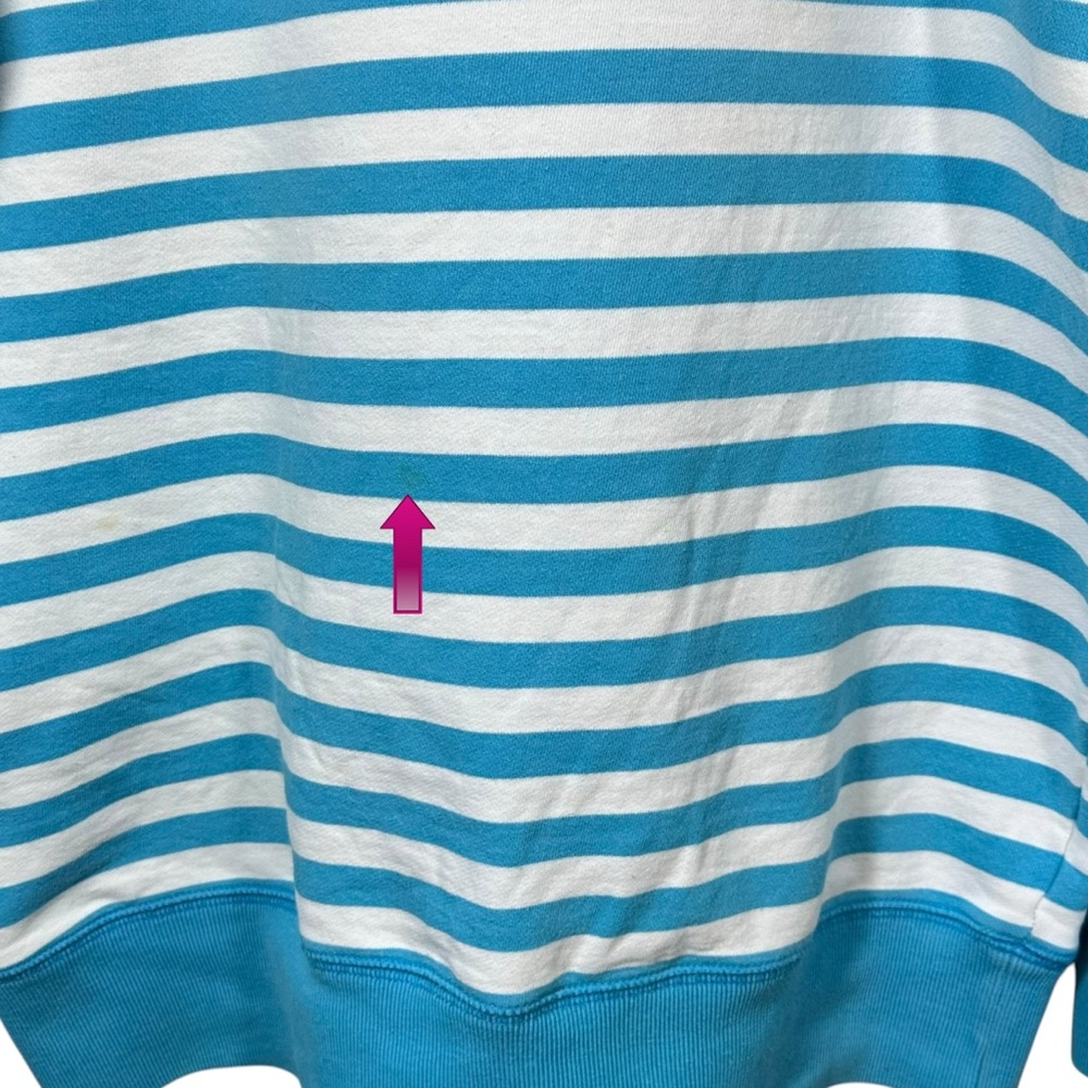 Vtg‎ Stussy Striped Crewneck Sweatshirt Crown Logo 90s Y2K Skate Streetwear Sz L - Picture 7 of 12